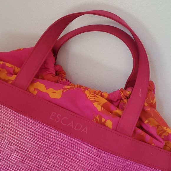 Escada | Tropical Punch Woven Beach Tote - Picture 2 of 7
